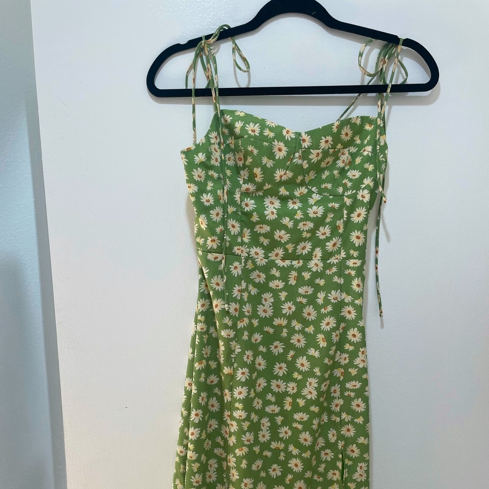 Floral Midi Dress with slit — Small — just like Reformation’s Kourtney style